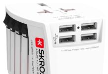 Soddisfa la tua sete di viaggi con l’adattatore SKROSS: tutte le prese del mondo e 4 USB, a soli 16 €!